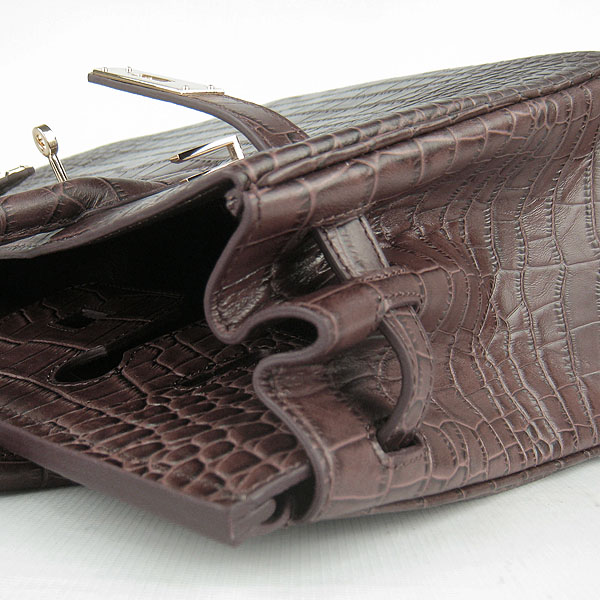 Replica Hermes Birkin 30cm Crocodile Veins Bag Dark Coffee 6088 On Sale - Click Image to Close